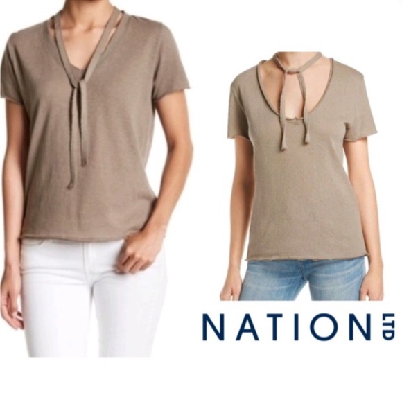 Evereve Nation LTD by Jen Menchaca Carter v-neck tee - Picture 1 of 10